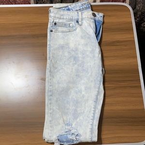 American Eagle White blue skinny jeans